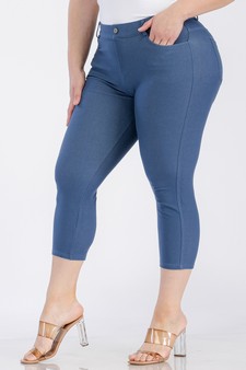 Women's Classic Solid Capri Jeggings (XL only) style 2