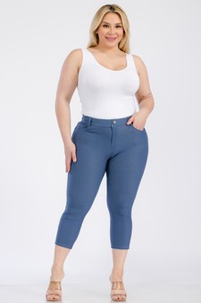 Women's Classic Solid Capri Jeggings (XL only) style 4