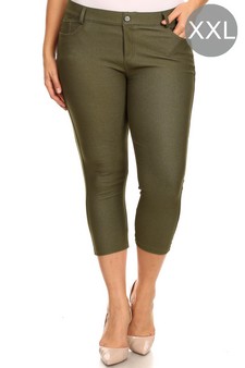 Women's Classic Solid Capri Jeggings (XXL only)