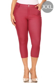 Women's Classic Solid Capri Jeggings (XXL only)