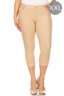 Women's Classic Solid Capri Jeggings (XXL only)
