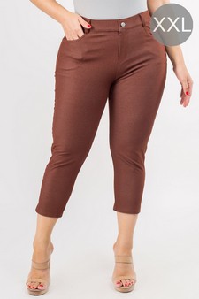 Women's Classic Solid Capri Jeggings (XXL only)