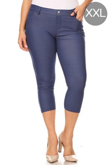 Women's Classic Solid Capri Jeggings (XXL only)