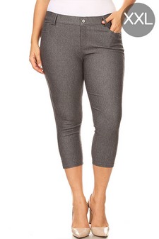 Women's Classic Solid Capri Jeggings (XXL only)