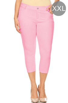 Women's Classic Solid Capri Jeggings (XXL only)