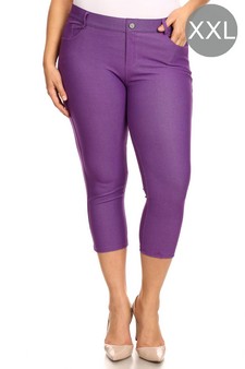 Women's Classic Solid Capri Jeggings (XXL only)