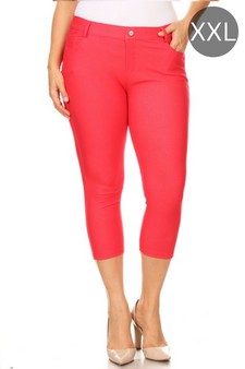 Women's Classic Solid Capri Jeggings (XXL only)