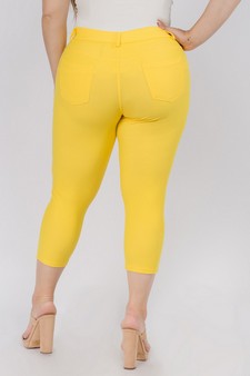 Women's Classic Solid Capri Jeggings (XXL only) style 3
