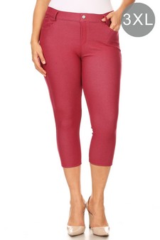 Women's Classic Solid Capri Jeggings (XXXL only)