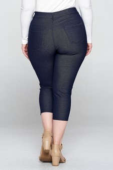 Women's Classic Solid Capri Jeggings (XXXL only) style 4