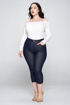 Women's Classic Solid Capri Jeggings (XXXL only) style 6