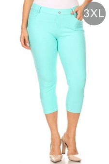 Women's Classic Solid Capri Jeggings (XXXL only)