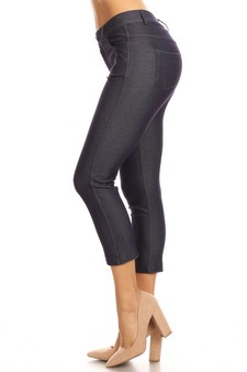 Women's Classic Solid Capri Jeggings style 2