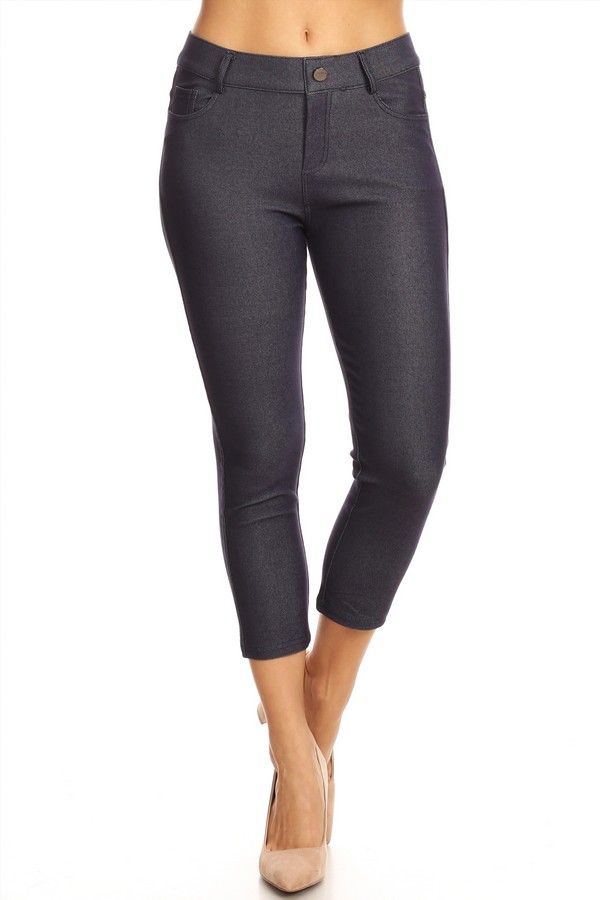 Women's Classic Solid Capri Jeggings - Wholesale 