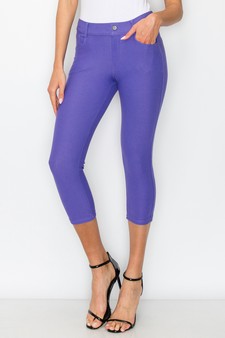 Women's Classic Solid Capri Jeggings