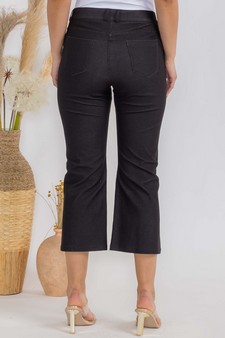 Women's Classic Solid Straight Leg Crop Pants style 2