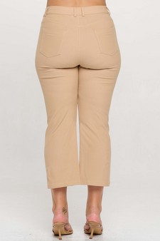 Women's Classic Solid Straight Leg Crop Pants style 2