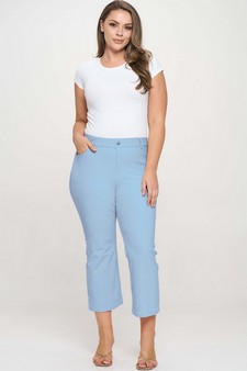 Women's Classic Solid Straight Leg Crop Pants