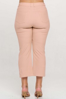Women's Classic Solid Straight Leg Crop Pants style 3
