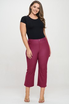 Women's Classic Solid Straight Leg Crop Pants