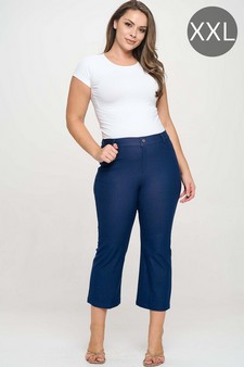 ETA 07/17/25 - Women's Classic Solid Straight Leg Crop Pants (XXL only)