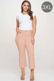 Women's Classic Solid Straight Leg Crop Pants (XXXL only)