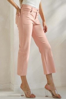 Women's Classic Solid Straight Leg Crop Pants style 3