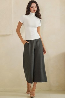 Soft Stretch Ponte Cropped Flared Pants style 5