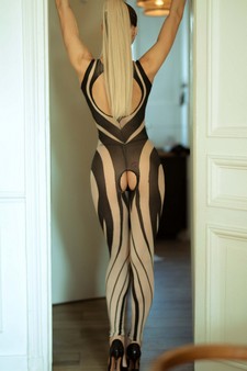 KILLER LEGS Wild Intentions Contrast Mesh Halter Open Crotch Bodysuit (Thong Included) style 3