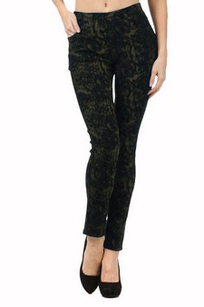 Lady's Myrsina Distress Honeycomb in Olive Print Fashion Leg Wear style 2