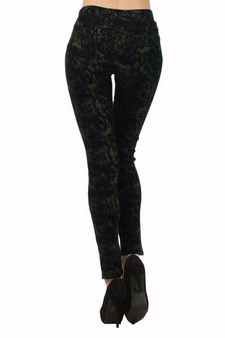 Lady's Myrsina Distress Honeycomb in Olive Print Fashion Leg Wear style 3