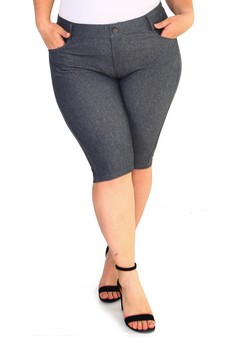 Women's 5 Pocket Classic Bermuda Shorts - Plus Size