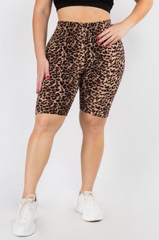 Leopard Print High Waisted Soft Biker Shorts