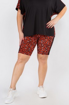 Women's Contrasting Leopard Printed Loungewear Shorts