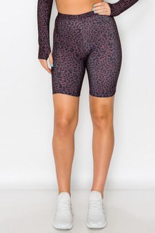 Women’s Purple Diva Leopard Print Biker Shorts