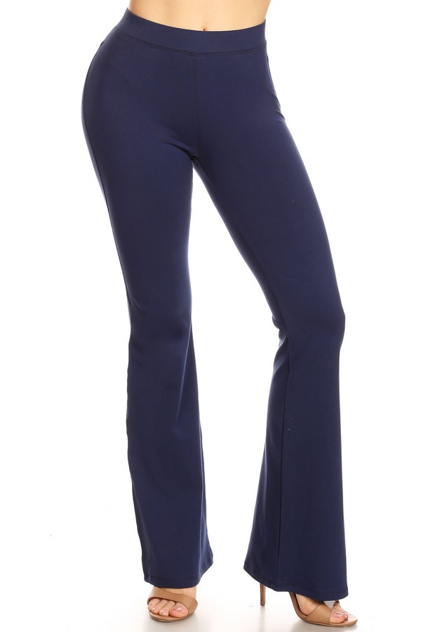 Women's High Rise Cotton Flare Leggings - Wholesale - Yelete.com