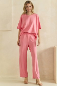 Everyday Relaxed French Terry Wide-Leg Pants style 5