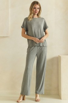 Everyday Relaxed French Terry Wide-Leg Pants style 5