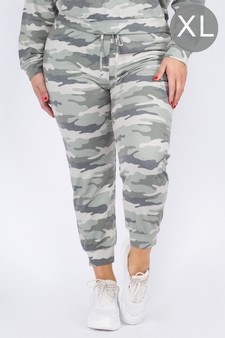 Women's French Terry Vintage Camo Drawstring Joggers - TOP: TP2300