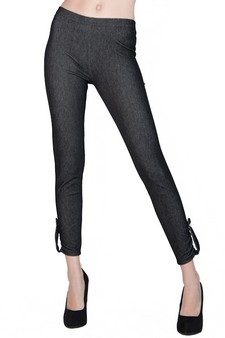 JEGGINGS WITH RUCHING AND EPAULETTE ANKLE DETAIL