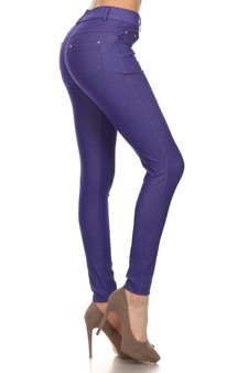 Women's Cotton-Blend 5-Pocket Skinny Jeggings style 2