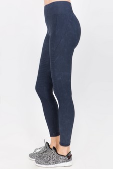 Vintage Wash Moto Detailed Seamless Tights style 2