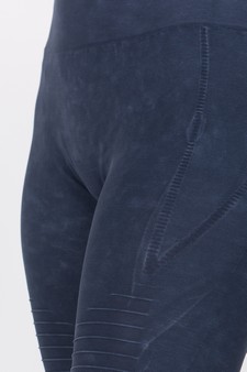 Vintage Wash Moto Detailed Seamless Tights style 4