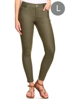 Women's Classic Solid Skinny Jeggings (Large only)