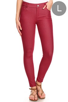 Women's Classic Solid Skinny Jeggings (Large only)