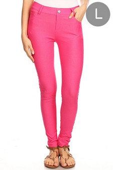 Women's Classic Solid Skinny Jeggings (L only)