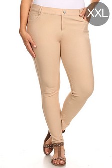 Women's Cotton-Blend 5-Pocket Skinny Jeggings - (XXL only)