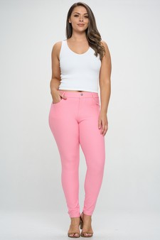 ETA 06/25/26 - Women's Cotton-Blend 5-Pocket Skinny Jeggings - Plus Size style 5