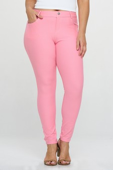 ETA 06/25/26 - Women's Cotton-Blend 5-Pocket Skinny Jeggings - Plus Size