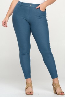 Women's Cotton-Blend 5-Pocket Skinny Jeggings - Plus Size